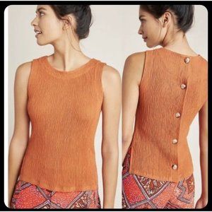 Anthropologie Orange Sleeveless Blouse